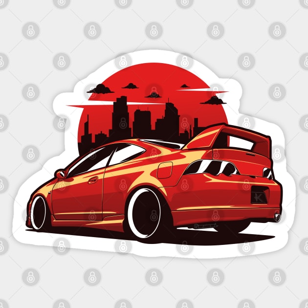 Red Integra Acura Type R Sticker by KaroCars